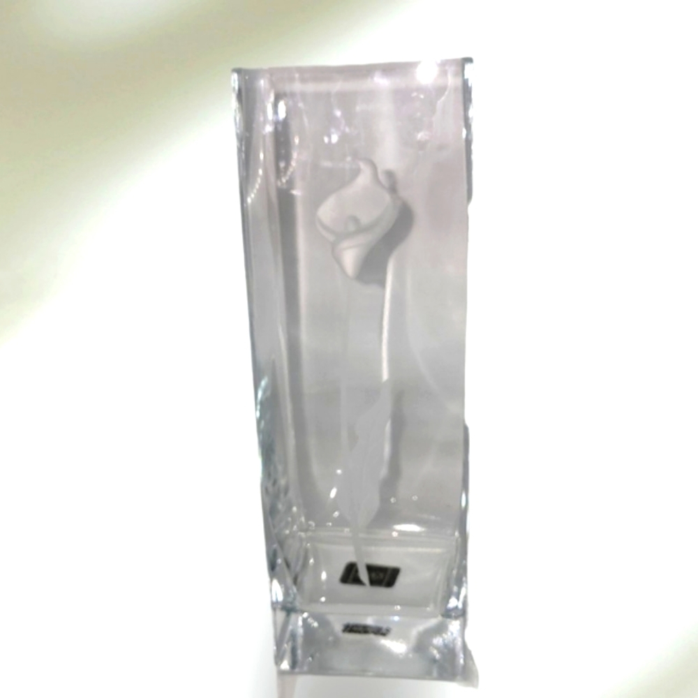 Mikasa Glory Days Calla Lily Lead Crystal Flower Vase Poland 3-D